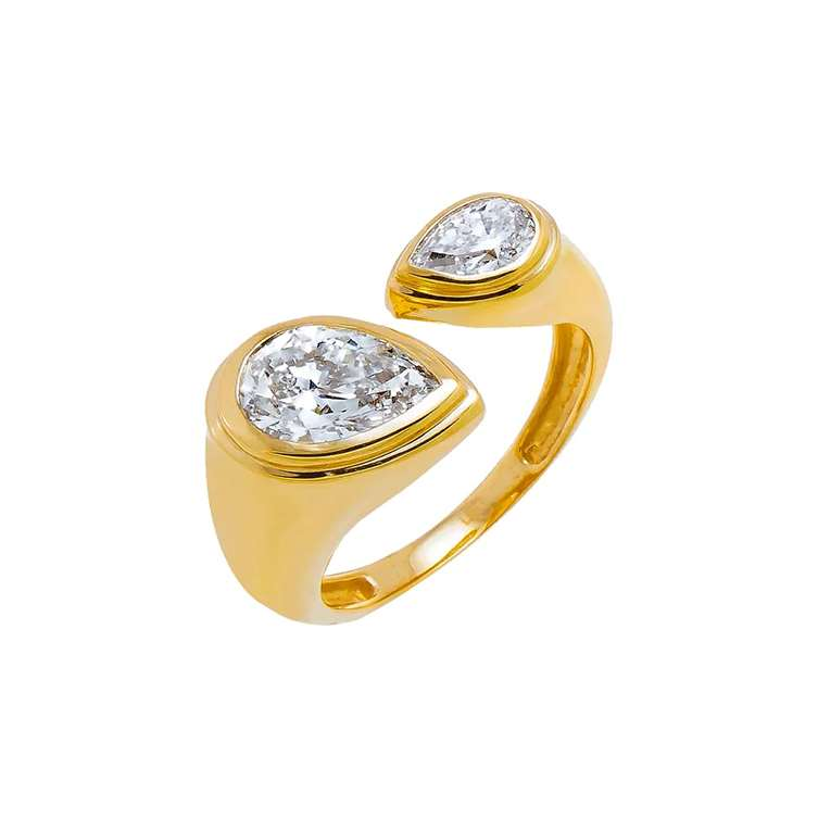 Jacques Signature Pear Duo Ring